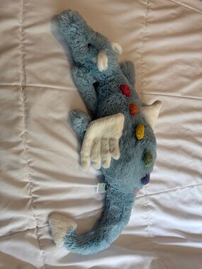 Jellycat Blue Dragon Plush with Multicolor Spots